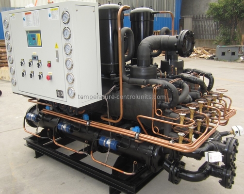 Low Temperature Water Cooled Screw Chiller , Industrial Cooling Machine
